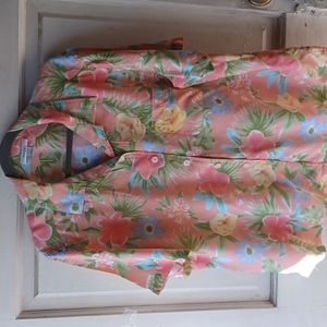 Dressbarn Orange  and Green Floral 🍊 Blouse size 2X